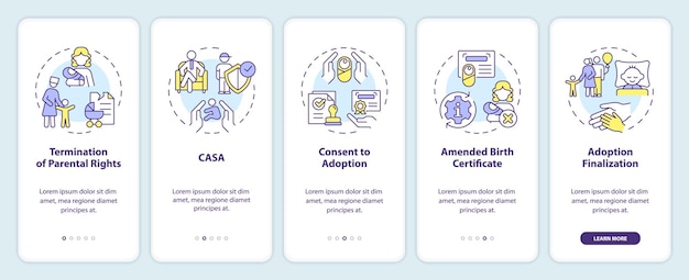 Vector adoption laws onboarding mobile app screen