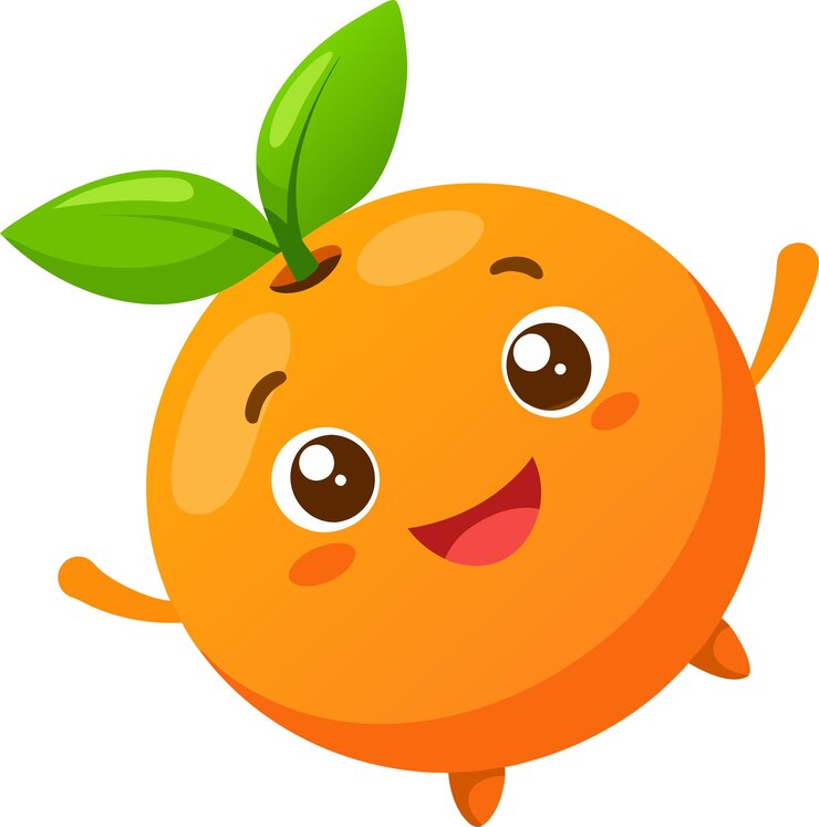 Adorabele cartoon oranje balken met een vrolijke glimlach