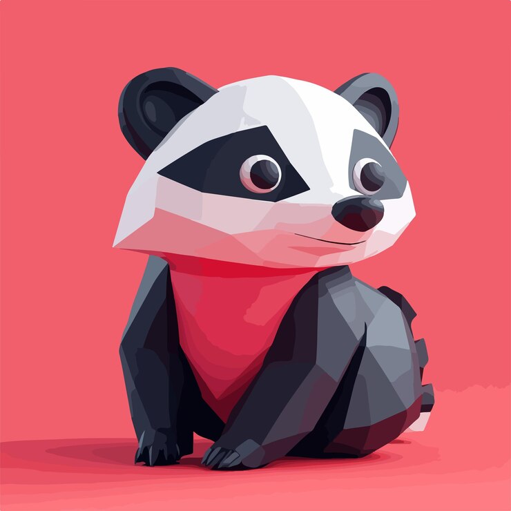 Vector adorable 3d cartoon badger character illustration