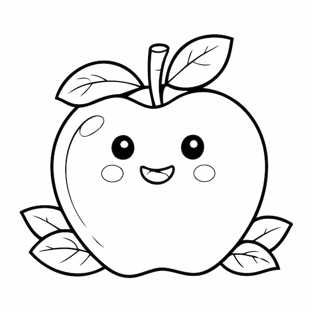 Vector adorable apple for children page
