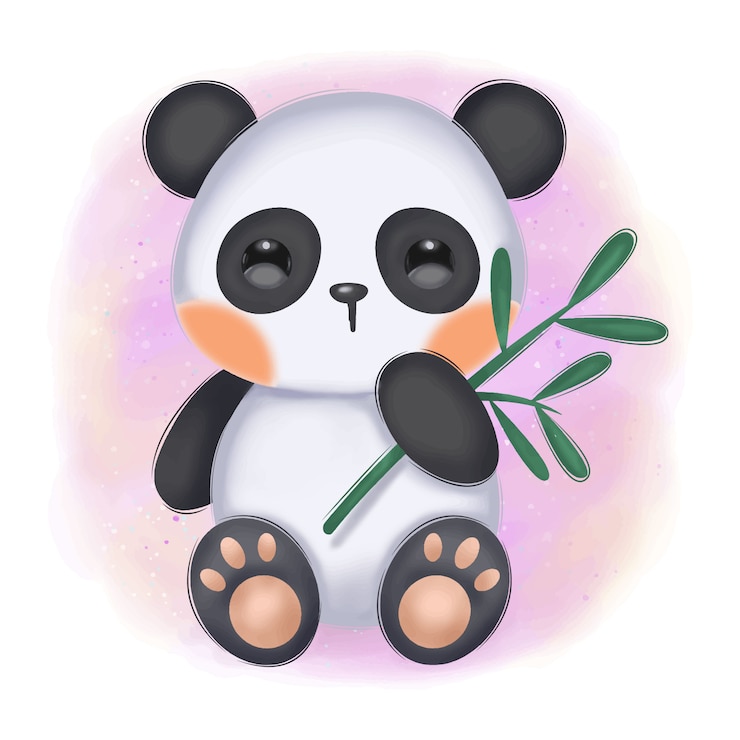 Vector adorable baby panda illustration for nursery decoration
