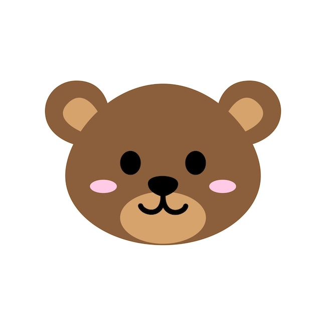 Vector adorable bear face