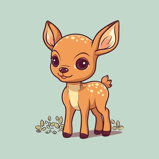 Vector adorable cartoon deer illustration cute buck doe fawn for children039s books prints and more