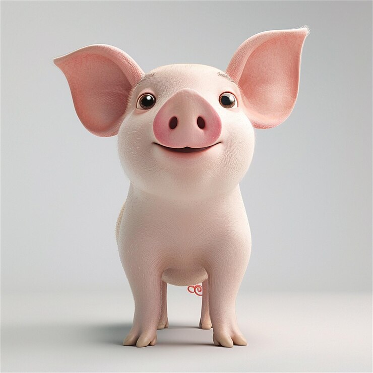 Vector adorable cartoon piglet