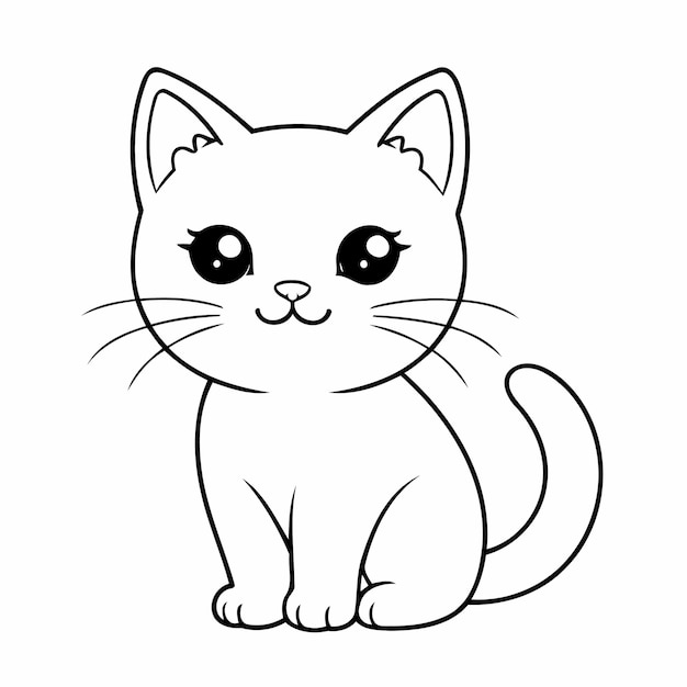 Vector adorable cat for children page