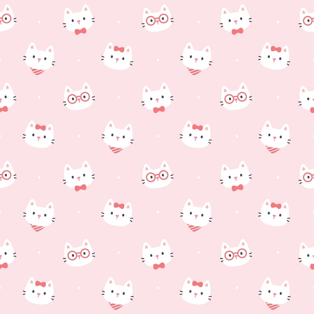 Adorable cat seamless pattern