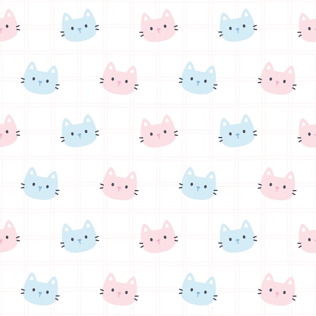 Vector adorable cat seamless pattern