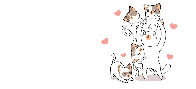 Adorable cats illustration