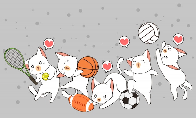 Adorable cats and sport instrument