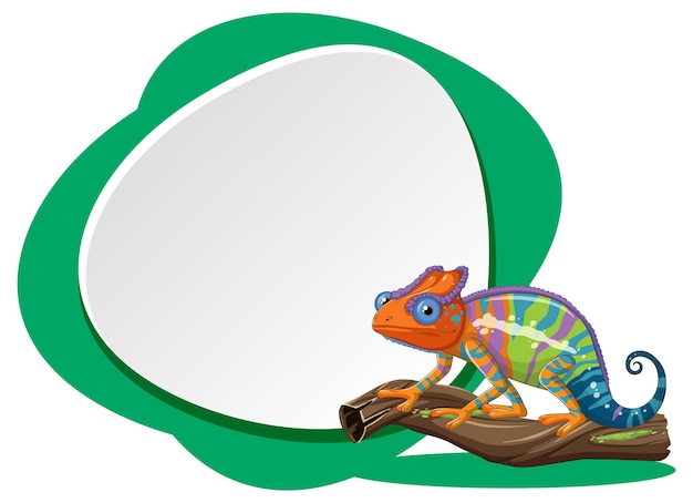 Vector adorable chameleon cartoon banner