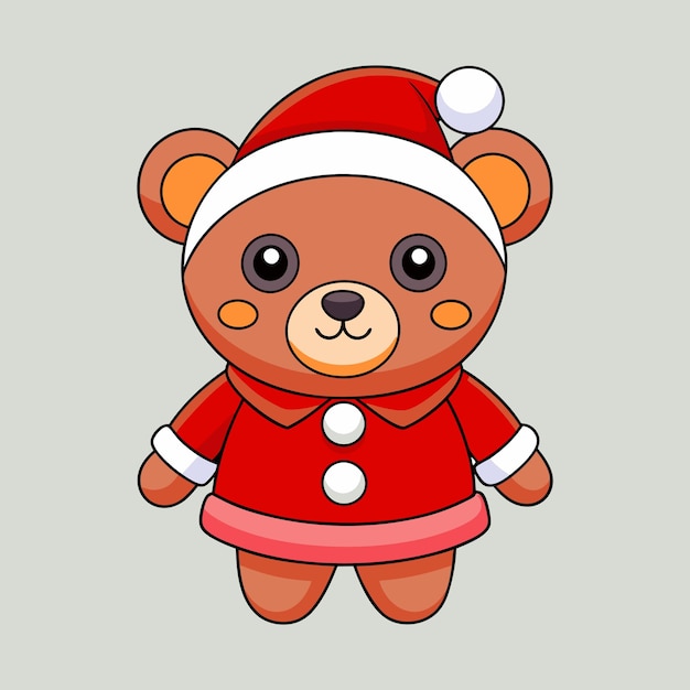 Adorable Christmas bear vector illustration ideal for festive digital and printable designs