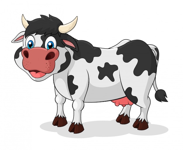 Vector adorable cow cartoon