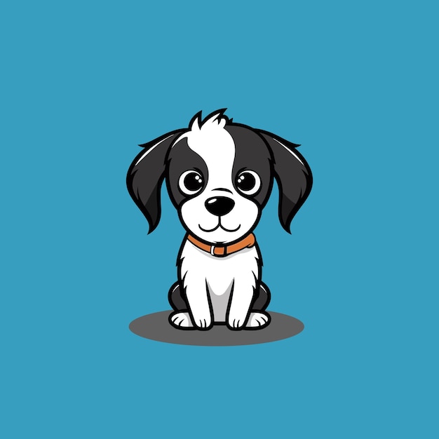 Adorable cute dog sitting cartoon