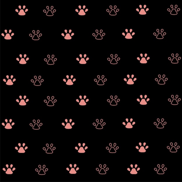 Vector adorable cute pattern with cats and paws