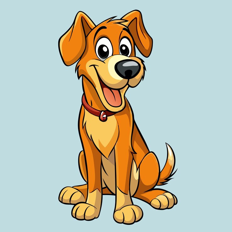 Vector adorable dog making a goofy smile cartoon vector illustration