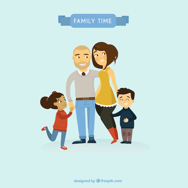 Adorable family illustration