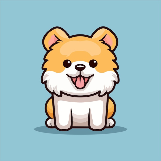 Vector adorable fluffy puppy cute cartoon dog illustration for children039s merchandise and more