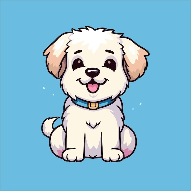 Vector adorable fluffy puppy cute cartoon dog illustration for children039s merchandise and more