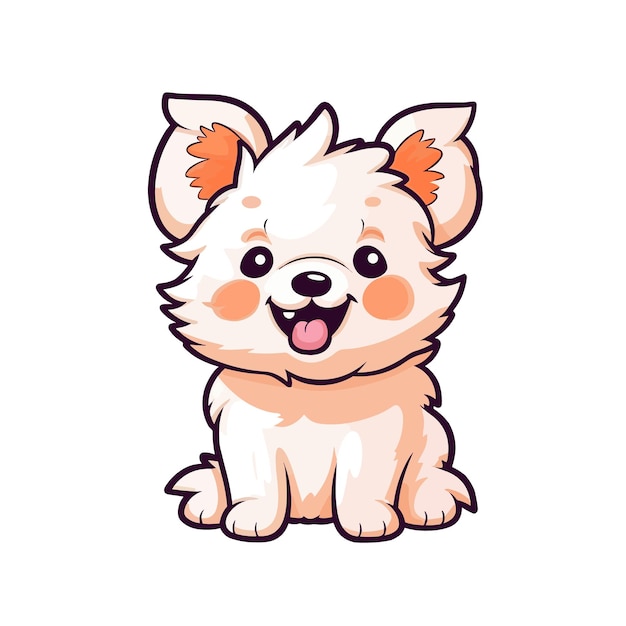 Vector adorable fluffy puppy cute cartoon dog illustration for children039s merchandise and more