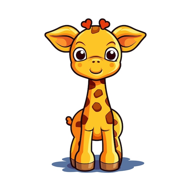 Adorable Giraffe Cartoon Vector Illustration