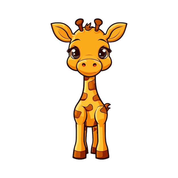 Adorable Giraffe Cartoon Vector Illustration