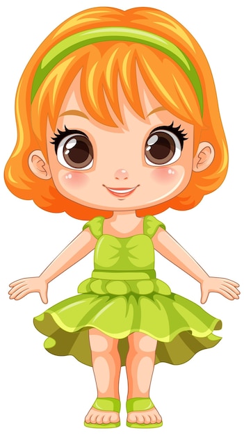 Premium Vector | Adorable girl in cute dress vector