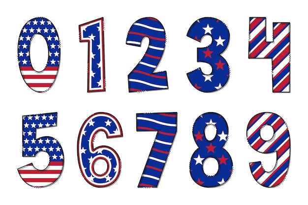 Adorable Handcrafted American Nations Number Set