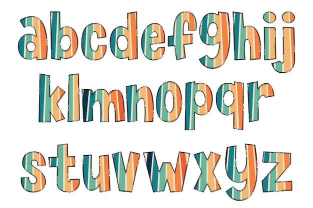 Adorable Handcrafted Groovy Rainbow Font Set