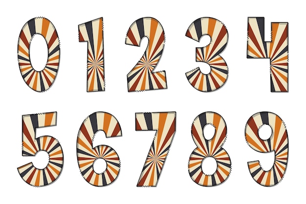 Adorable Handcrafted Sunburst Number Set