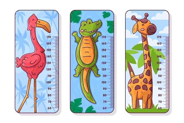 Vector adorable height meter collection