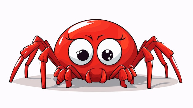 adorable and humorous red spider vector illustration