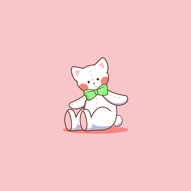 adorable illustration of stuffed cat