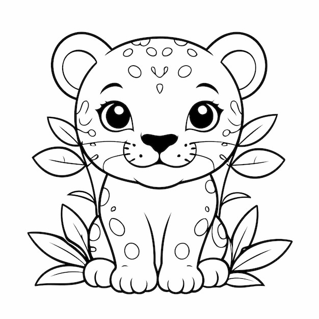 Vector adorable jaguar illustration for kids books