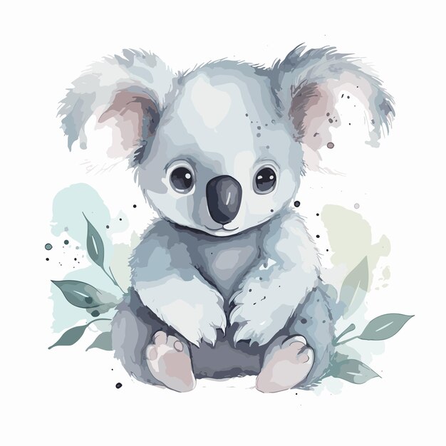 Vettore adorabile koala personaggio di cartoni animati isolato