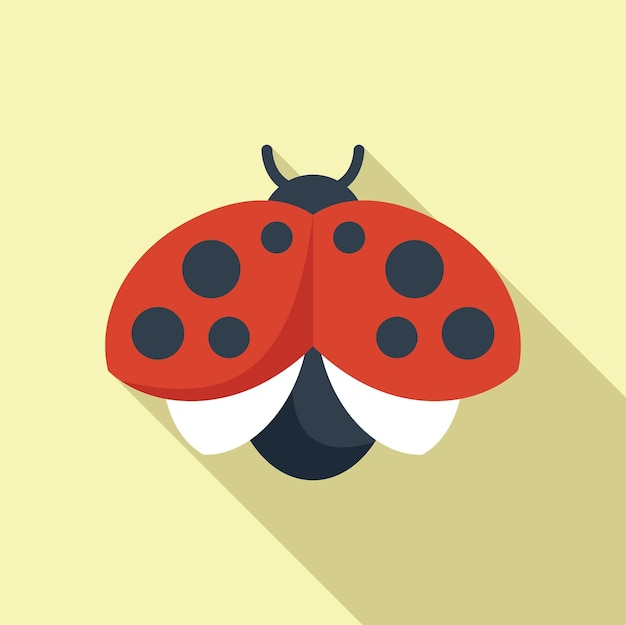 Adorable ladybug icon flat vector Nature art spring