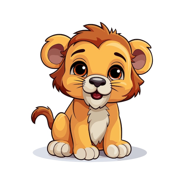 Vector adorable lion animated cartoon character