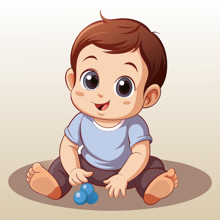 Vector adorable little baby boy cartoon op een witte achtergrond vector illustratie