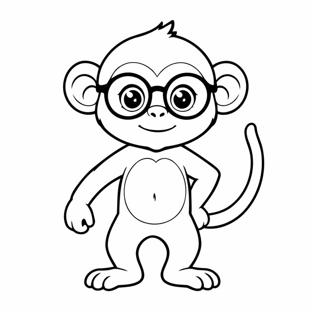 Adorable Monkey colouring book cover design