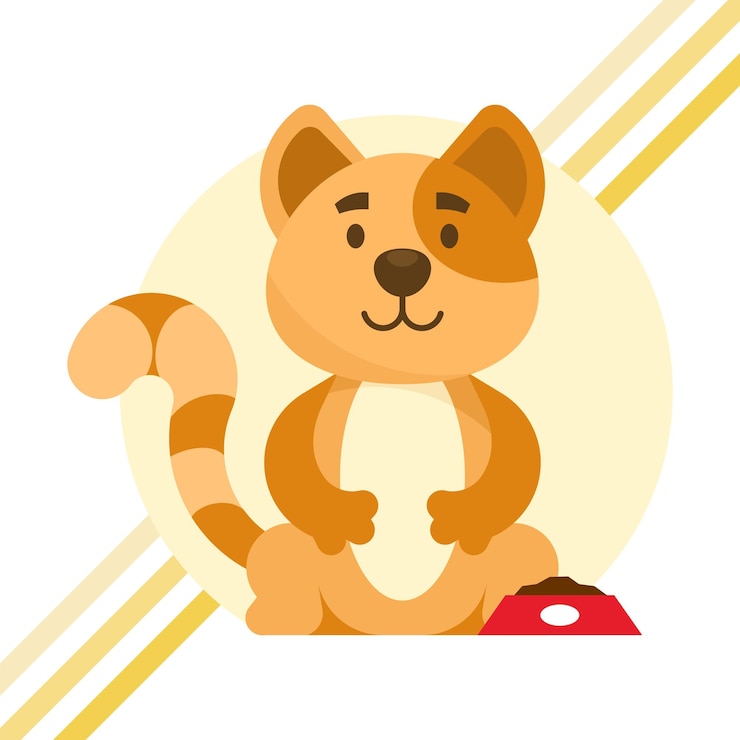 Vector adorable orange cat