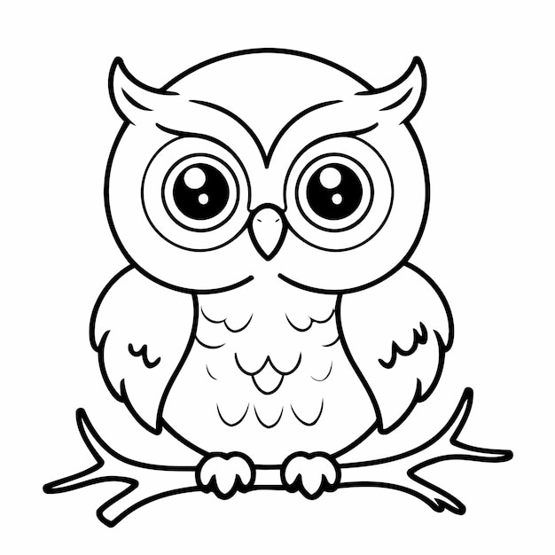 Vector adorable owl for children page