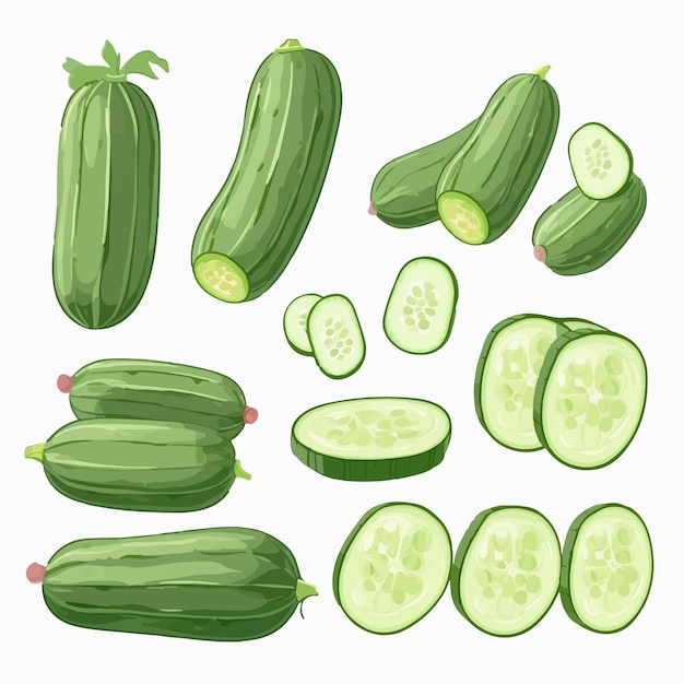 An adorable pack of chibistyle cucumber stickers to add some cuteness to your projects