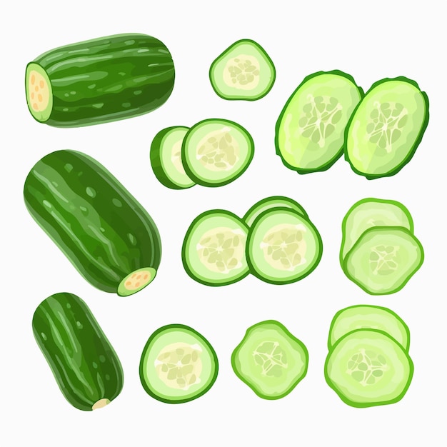 An adorable pack of handdrawn cucumber stickers that will add a personal touch to your projects