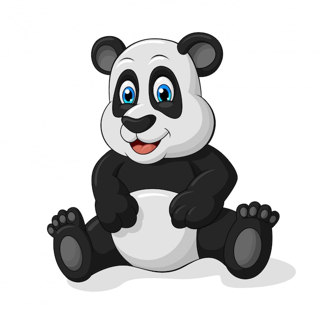 Vector adorable panda cartoon