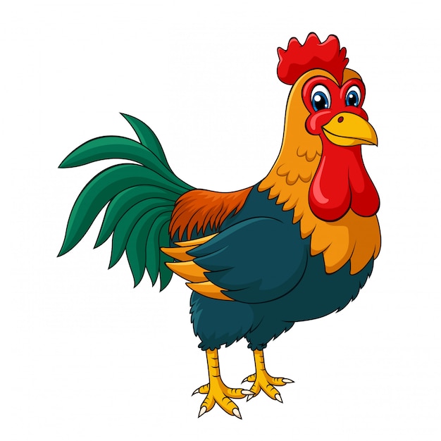 Vector adorable rooster cartoon