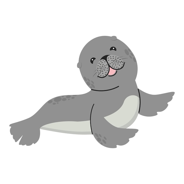 adorable smiling seal cartoon animal