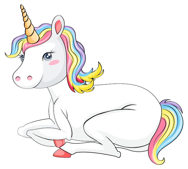 Adorabile unicorno con criniera arcobaleno