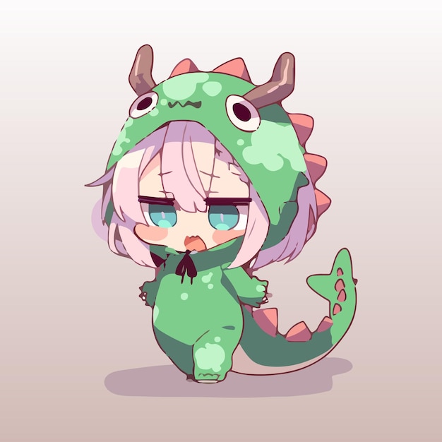 Adorable youngster with a dragon outfit