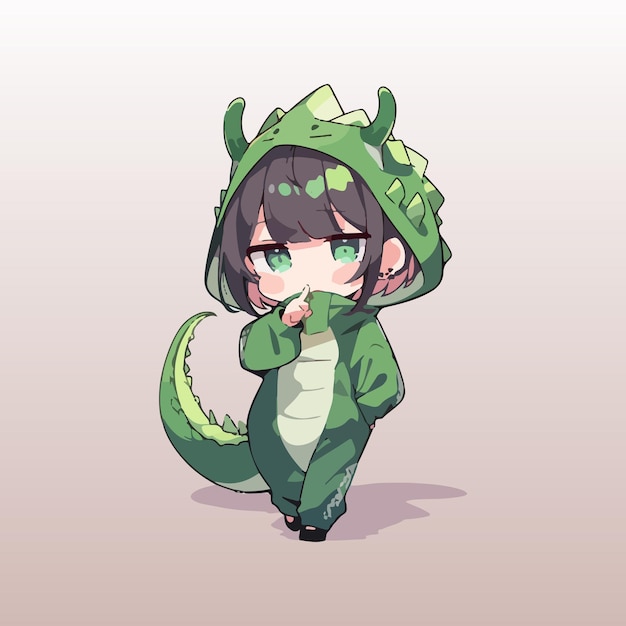 Adorable youngster with a dragon outfit