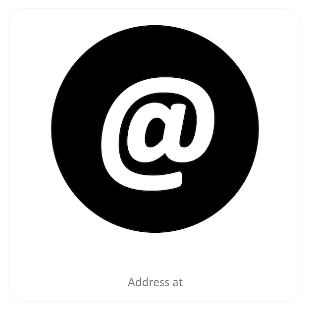 Adres bij en bij teken icoon concept