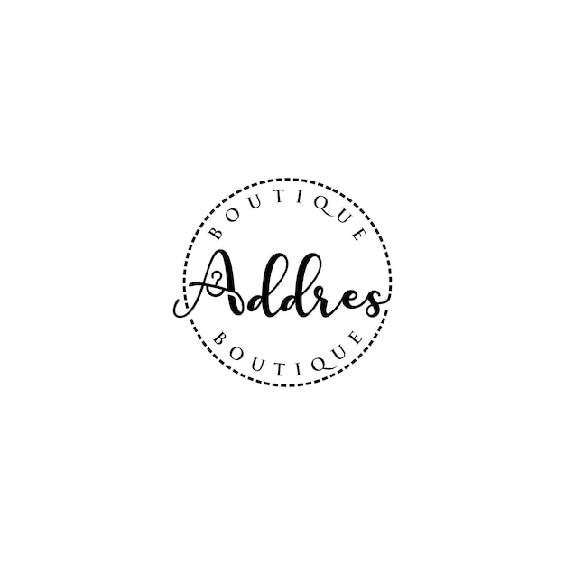 Adres boutique logo teken ontwerp